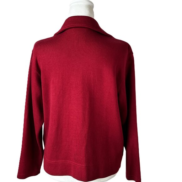 ❤️ Talbots Red Full-Zip Sweater - Size Small 100% cotton  elegant + high-quality - Picture 3 of 10